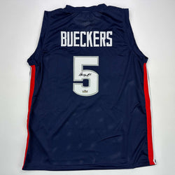 Facsimile Autographed Paige Bueckers UConn Blue Reprint Laser Auto College Basketball Jersey Size Men's XL (ONLINE ORDER ONLY)