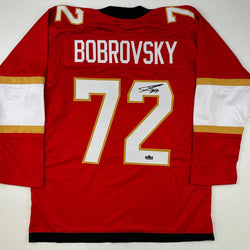 Facsimile Autographed Sergei Bobrovsky Florida Red Reprint Laser Auto Hockey Jersey Size Men's XL (ONLINE ORDER ONLY)