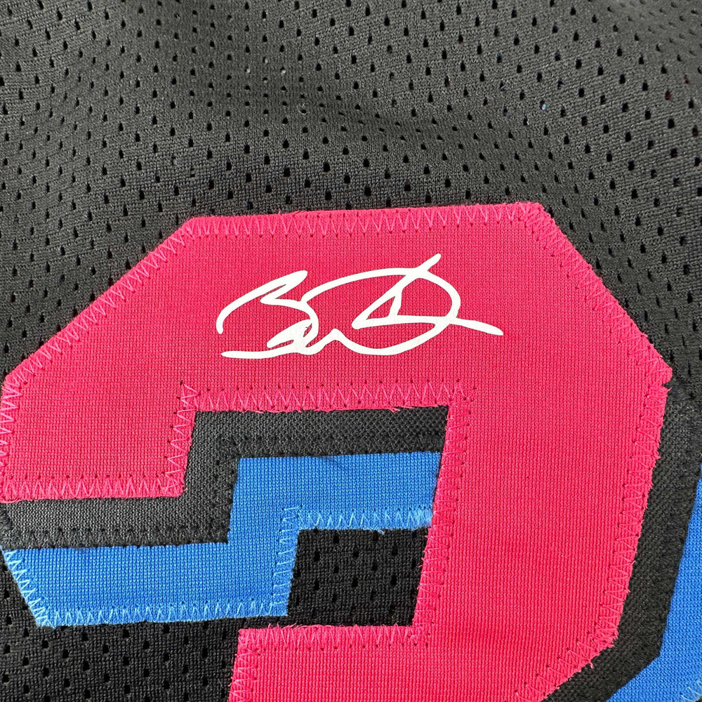 Facsimile Autographed Dwyane Wade Miami Black Vice City Reprint Laser Auto Basketball Jersey Size Men's XL (ONLINE ORDER ONLY)