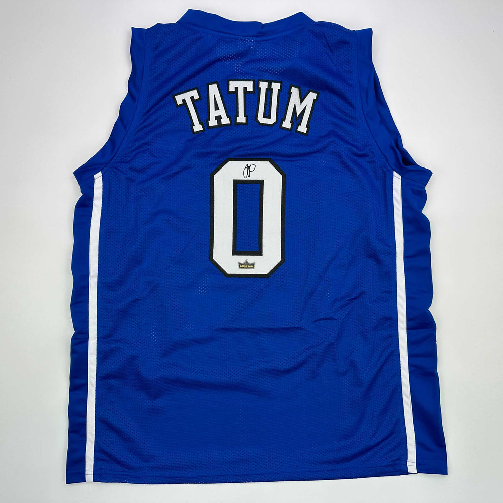 Facsimile Autographed Jayson Tatum Duke Blue Reprint Laser Auto College Basketball Jersey Size Men's XL (ONLINE ORDER ONLY)