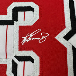 Facsimile Autographed Ken Griffey Jr. Cincinnati Pinstripe Reprint Laser Auto Baseball Jersey Size Men's XL (ONLINE ORDER ONLY)