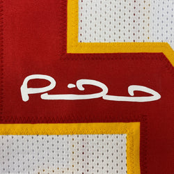 Facsimile Autographed Patrick Mahomes Kansas City White Reprint Laser Auto Football Jersey Size Men's XL (ONLINE ORDER ONLY)