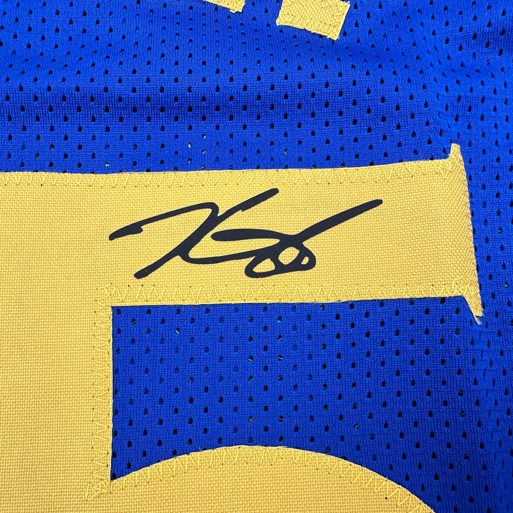 Facsimile Autographed Kevin Durant Golden State Blue Reprint Laser Auto Basketball Jersey Size Men's XL (ONLINE ORDER ONLY)