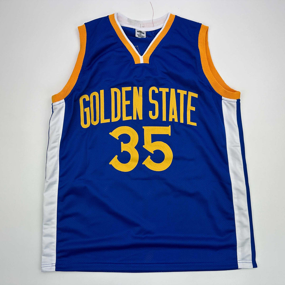Facsimile Autographed Kevin Durant Golden State Blue Reprint Laser Auto Basketball Jersey Size Men's XL (ONLINE ORDER ONLY)