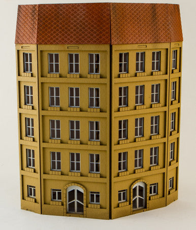 15mm European City Corner Building (Matboard) - 15MCSS125 (Online Order Only)
