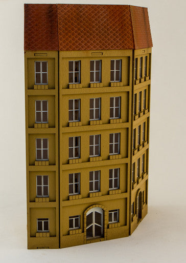 15mm European City Corner Building (Matboard) - 15MCSS125 (Online Order Only)