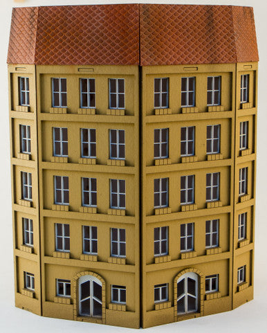 15mm European City Corner Building (Matboard) - 15MCSS125 (Online Order Only)