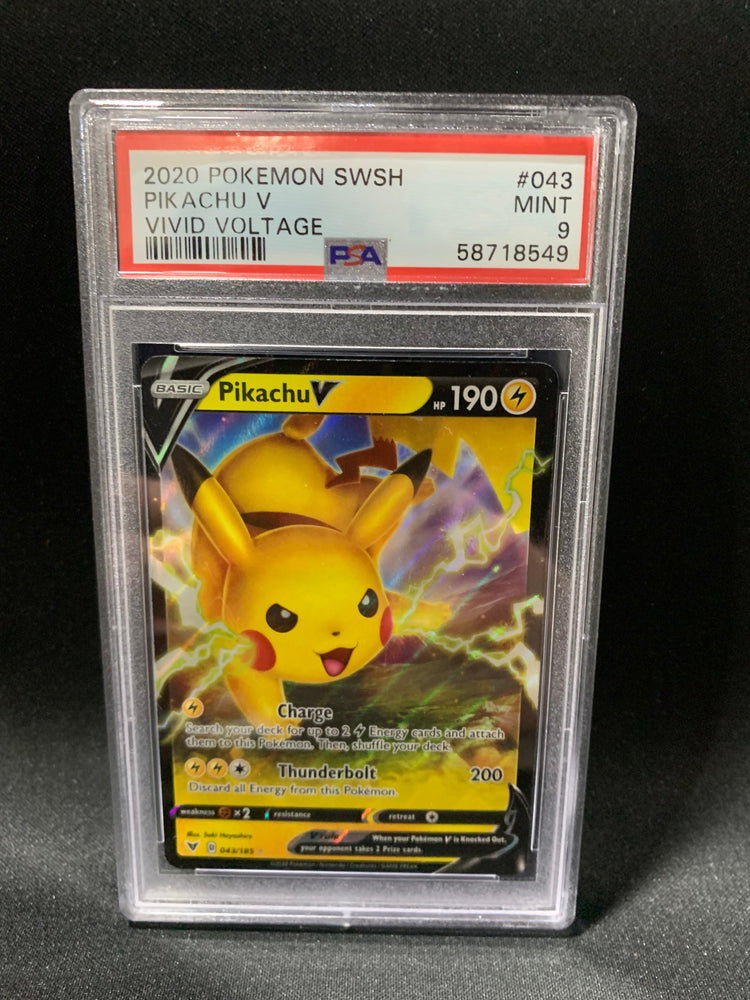2020 POKEMON SWORD & SHIELD VIVID VOLTAGE PIKACHU V #43 - PSA MINT 9 (Online Order Only)