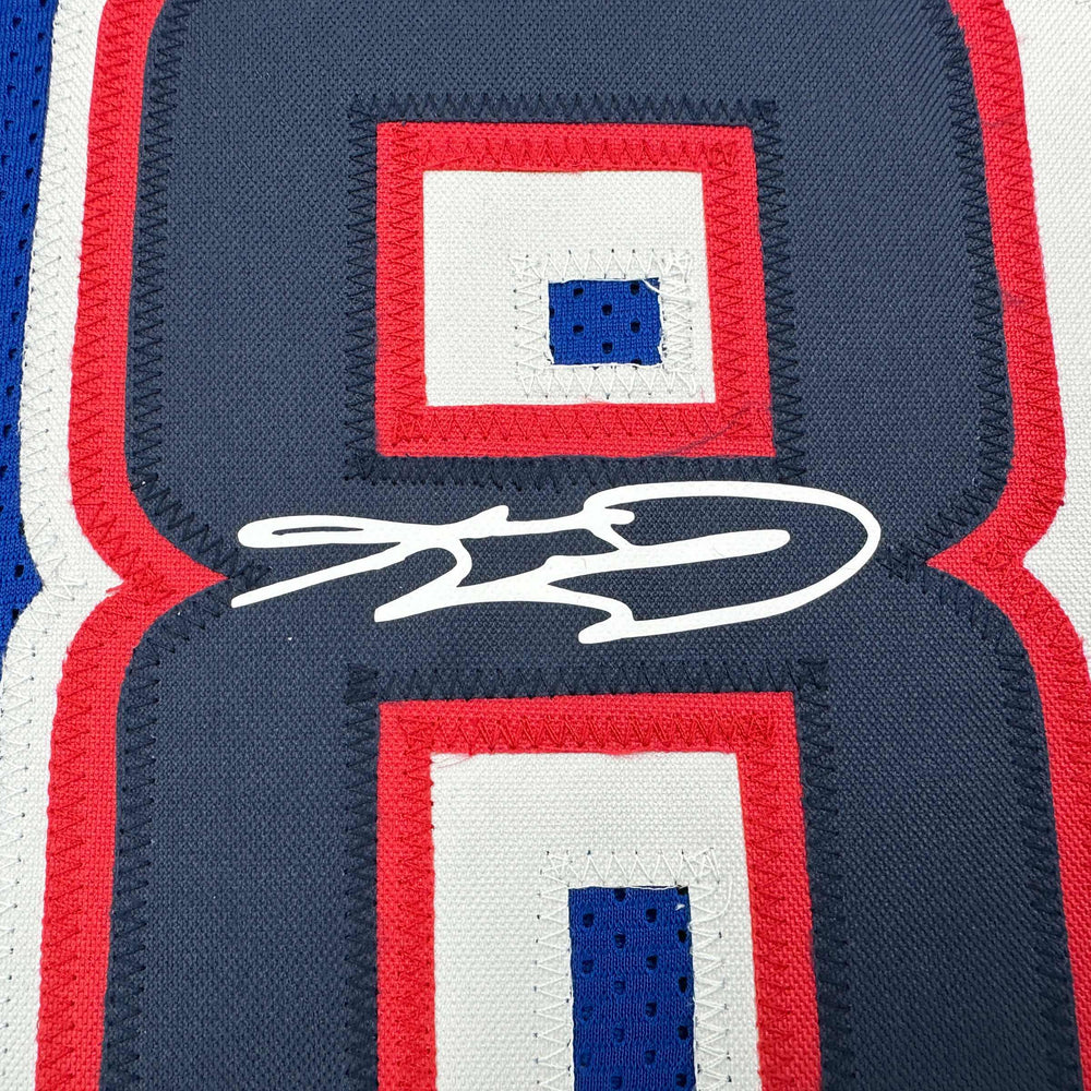 Framed Facsimile Autographed Kawhi Leonard 35x39 2024 United States Team USA Blue Reprint Laser Auto Basketball Jersey (ONLINE ORDER ONLY)