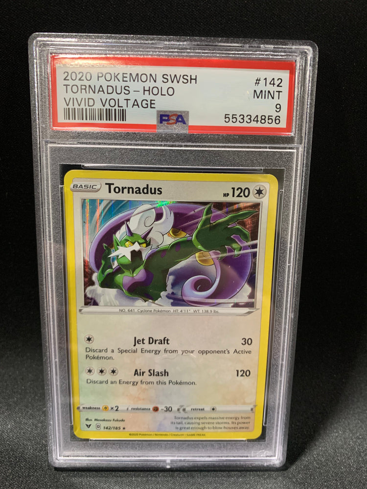 2020 POKEMON SWORD & SHIELD VIVID VOLTAGE TORNADUS-HOLO #142 - PSA MINT 9 (Online Order Only)
