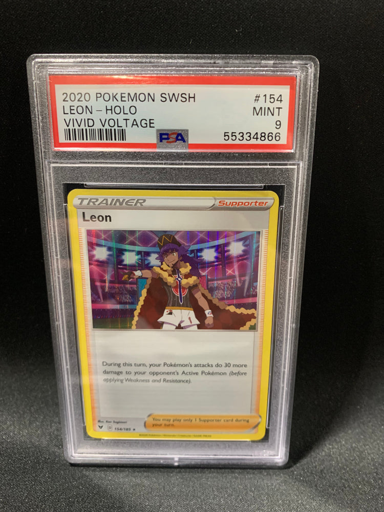 2020 POKEMON SWORD & SHIELD VIVID VOLTAGE LEON-HOLO #154 - PSA MINT 9 (Online Order Only)