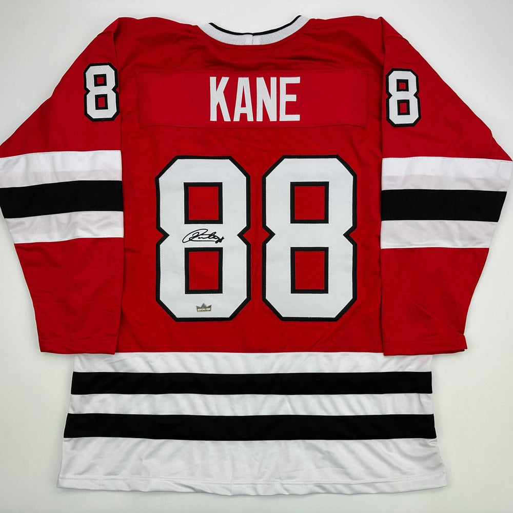 Facsimile Autographed Patrick Kane Chicago Red Reprint Laser Auto Hockey Jersey Size Men's XL (ONLINE ORDER ONLY)