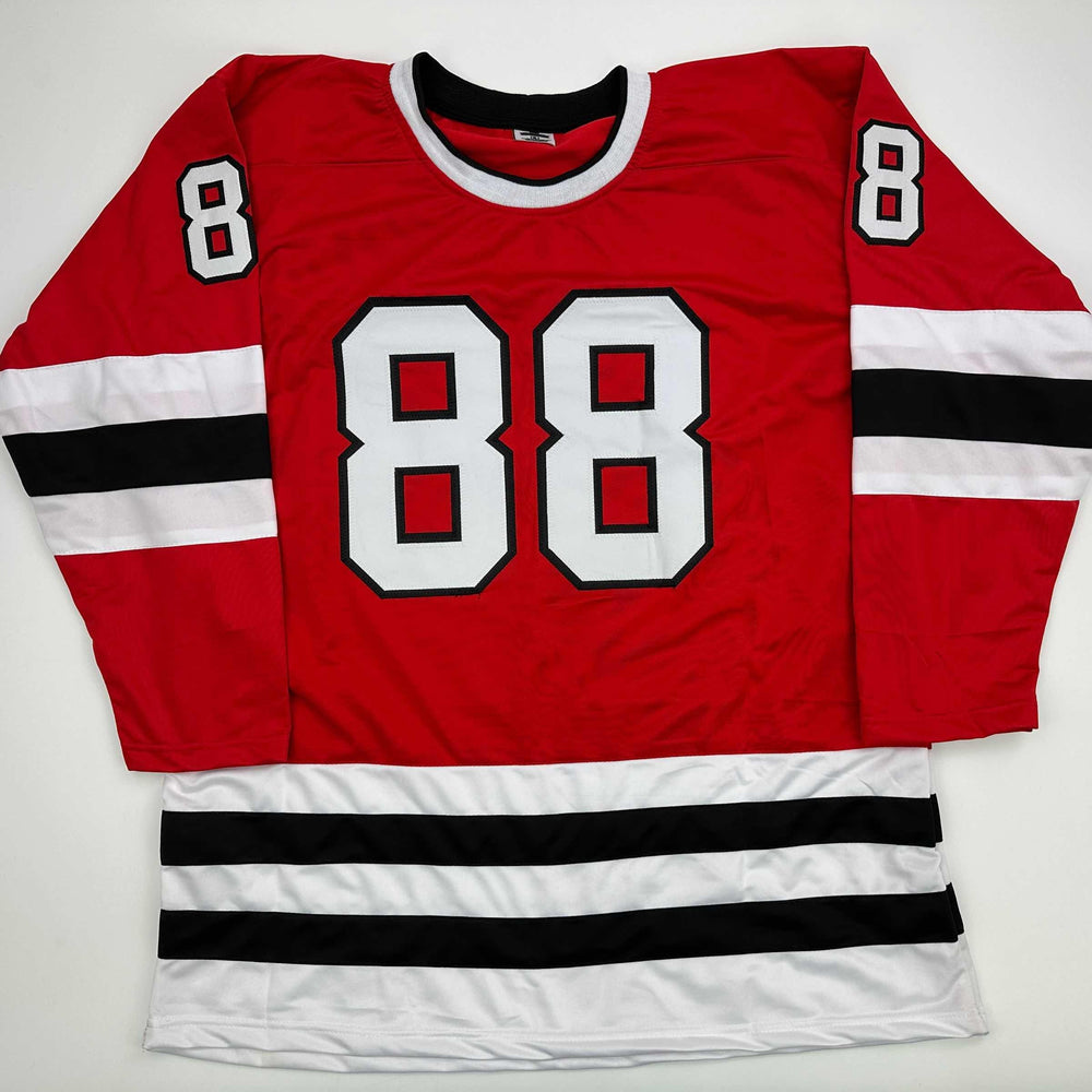 Facsimile Autographed Patrick Kane Chicago Red Reprint Laser Auto Hockey Jersey Size Men's XL (ONLINE ORDER ONLY)