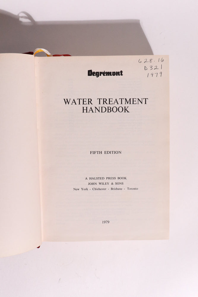 Water Treatment Handbook, Fifth Edition (ONLINE ORDER ONLY)