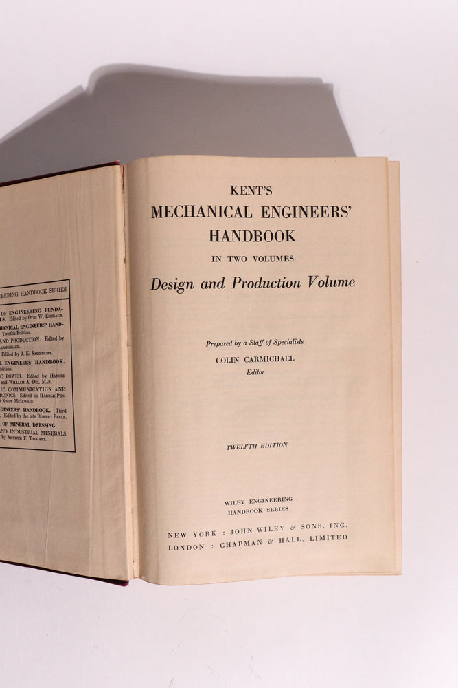 Kent's Mechanical Engineers' Handbook, 12th Edition (ONLINE ORDER ONLY)
