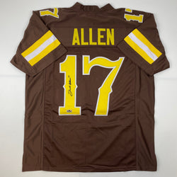 Facsimile Autographed Josh Allen Wyoming Brown Reprint Laser Auto College Football Jersey Size Men's XL (ONLINE ORDER ONLY)
