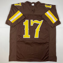 Facsimile Autographed Josh Allen Wyoming Brown Reprint Laser Auto College Football Jersey Size Men's XL (ONLINE ORDER ONLY)