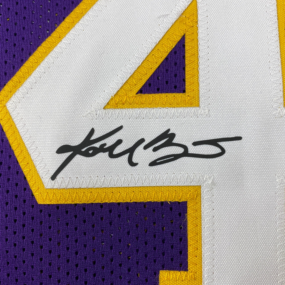 Facsimile Autographed Kobe Bryant #24 Los Angeles LA Purple Reprint Laser Auto Basketball Jersey Size Men's XL (ONLINE ORDER ONLY)