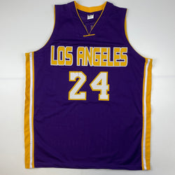 Facsimile Autographed Kobe Bryant #24 Los Angeles LA Purple Reprint Laser Auto Basketball Jersey Size Men's XL (ONLINE ORDER ONLY)