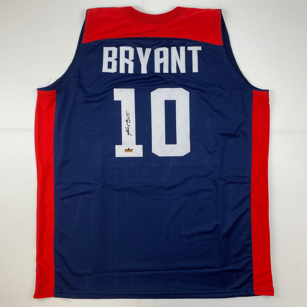 Facsimile Autographed Kobe Bryant United States Team USA Olympics Blue Reprint Laser Auto Basketball Jersey Size Men's XL (ONLINE ORDER ONLY)