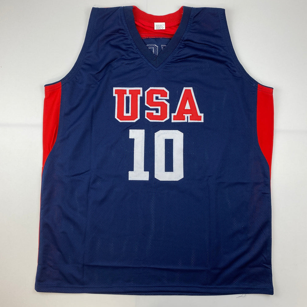 Facsimile Autographed Kobe Bryant United States Team USA Olympics Blue Reprint Laser Auto Basketball Jersey Size Men's XL (ONLINE ORDER ONLY)