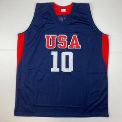Facsimile Autographed Kobe Bryant United States Team USA Olympics Blue Reprint Laser Auto Basketball Jersey Size Men's XL (ONLINE ORDER ONLY)