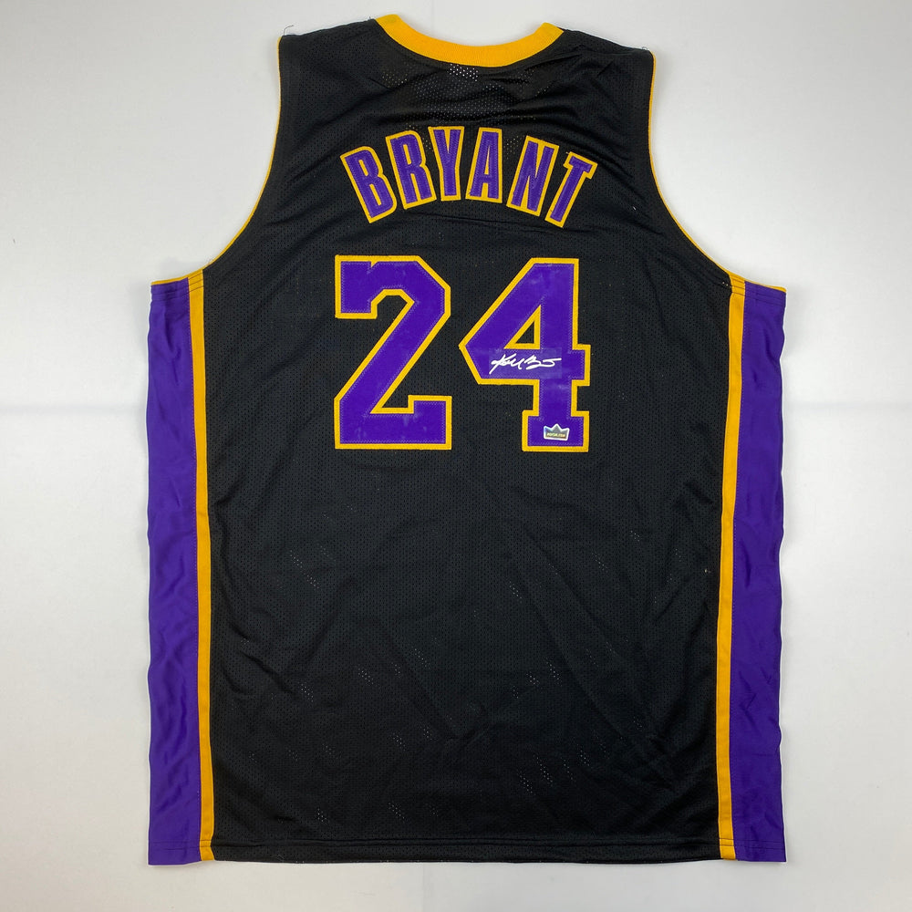 Facsimile Autographed Kobe Bryant #24 Los Angeles LA Black Reprint Laser Auto Basketball Jersey Size Men's XL (ONLINE ORDER ONLY)