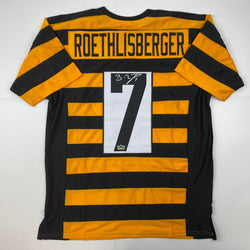 Facsimile Autographed Ben Roethlisberger Pittsburgh Bumble Bee Reprint Laser Auto Football Jersey Size Men's XL (ONLINE ORDER ONLY)