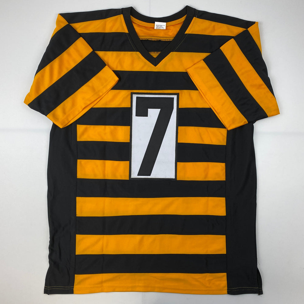 Facsimile Autographed Ben Roethlisberger Pittsburgh Bumble Bee Reprint Laser Auto Football Jersey Size Men's XL (ONLINE ORDER ONLY)