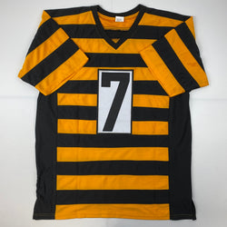 Facsimile Autographed Ben Roethlisberger Pittsburgh Bumble Bee Reprint Laser Auto Football Jersey Size Men's XL (ONLINE ORDER ONLY)