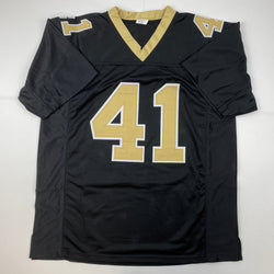 Facsimile Autographed Alvin Kamara New Orleans Black Reprint Laser Auto Football Jersey Size Men's XL (ONLINE ORDER ONLY)
