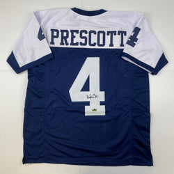 Facsimile Autographed Dak Prescott Dallas Thanksgiving Day Reprint Laser Auto Football Jersey Size Men's XL (ONLINE ORDER ONLY)