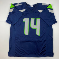 Facsimile Autographed D.K. DK Metcalf Seattle Blue Reprint Laser Auto Football Jersey Size Men's XL (ONLINE ORDER ONLY)