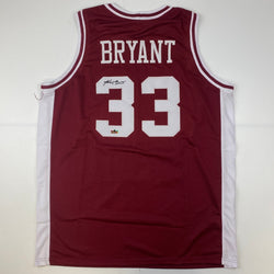 Facsimile Autographed Kobe Bryant Lower Merion Maroon Reprint Laser Auto High School Basketball Jersey Size Men's XL (ONLINE ORDER ONLY)