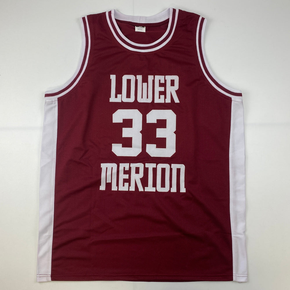 Facsimile Autographed Kobe Bryant Lower Merion Maroon Reprint Laser Auto High School Basketball Jersey Size Men's XL (ONLINE ORDER ONLY)