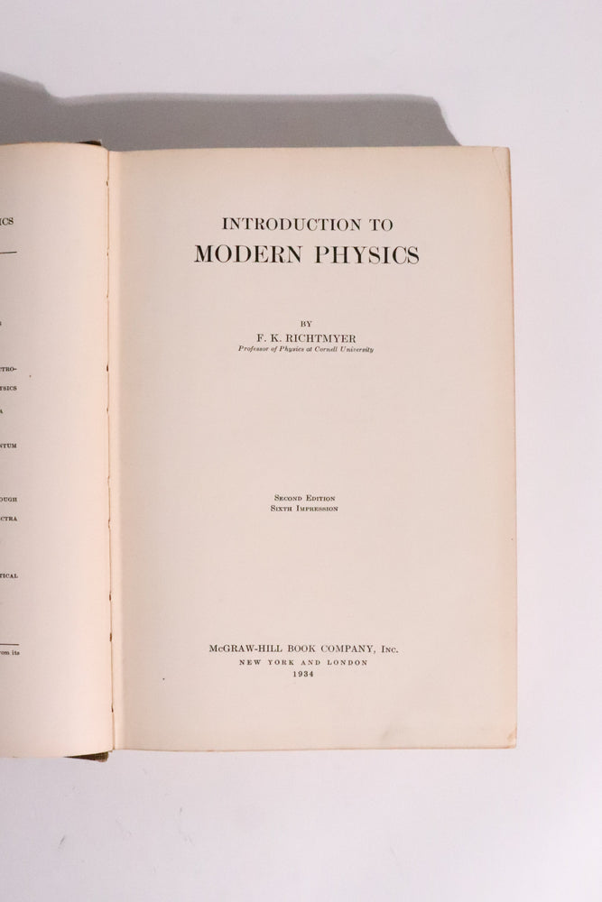 Introduction to Modern Physics — F. K. Richtmyer, 1934 (ONLINE ORDER ONLY)