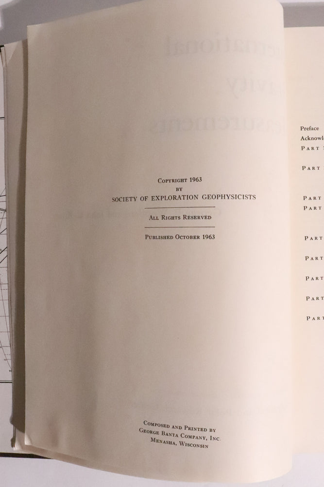 International Gravity Measurements — Woollard & Rose, 1963 (ONLINE ORDER ONLY)