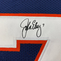 Facsimile Autographed John Elway Denver Blue Reprint Laser Auto Football Jersey Size Men's XL (ONLINE ORDER ONLY)
