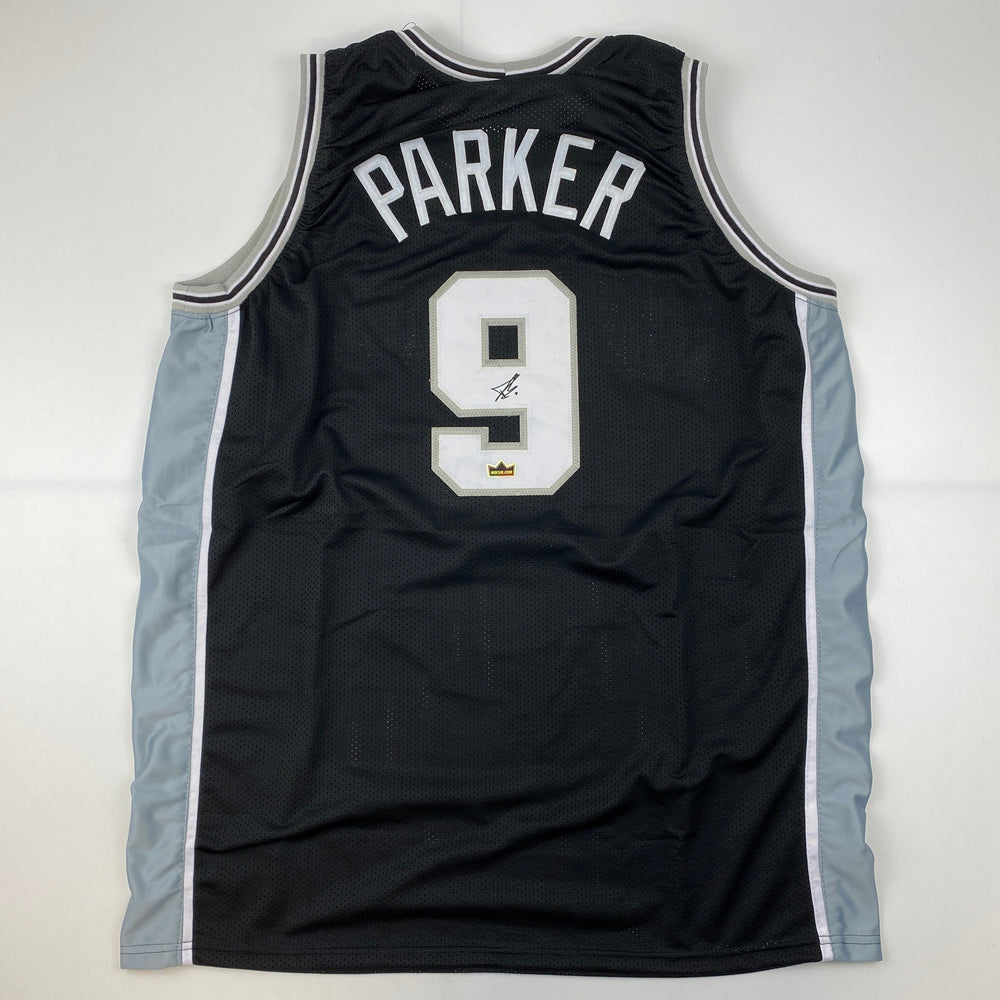 Facsimile Autographed Tony Parker San Antonio Black Reprint Laser Auto Basketball Jersey Size Men's XL (ONLINE ORDER ONLY)