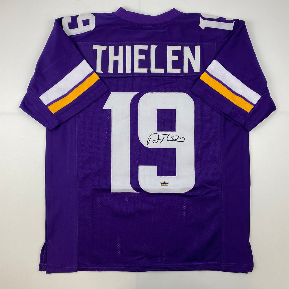 Facsimile Autographed Adam Thielen Minnesota Purple Reprint Laser Auto Football Jersey Size Men's XL (ONLINE ORDER ONLY)