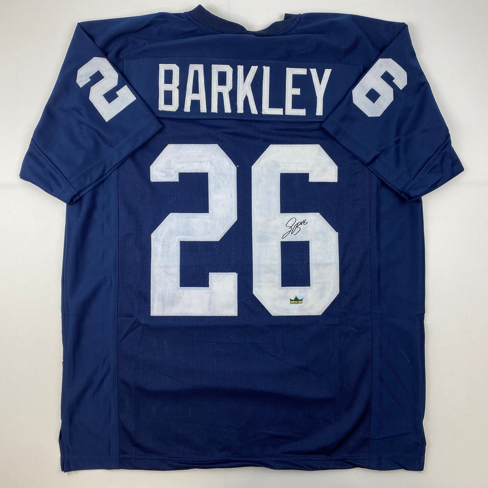 Facsimile Autographed Saquon Barkley Penn State Blue Reprint Laser Auto College Football Jersey Size Men's XL (ONLINE ORDER ONLY)