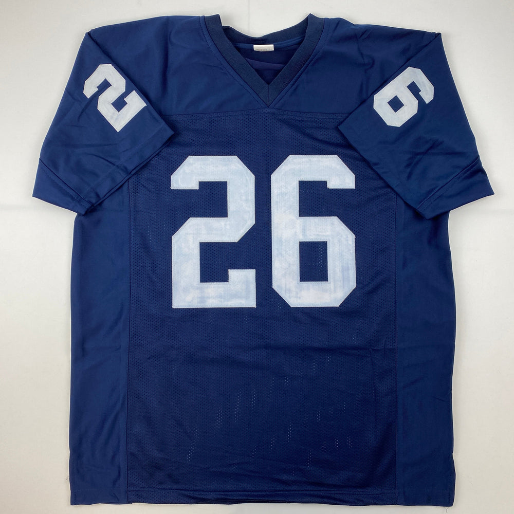 Facsimile Autographed Saquon Barkley Penn State Blue Reprint Laser Auto College Football Jersey Size Men's XL (ONLINE ORDER ONLY)