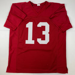 Facsimile Autographed Tua Tagovailoa Alabama Red Reprint Laser Auto College Football Jersey Size Men's XL (ONLINE ORDER ONLY)