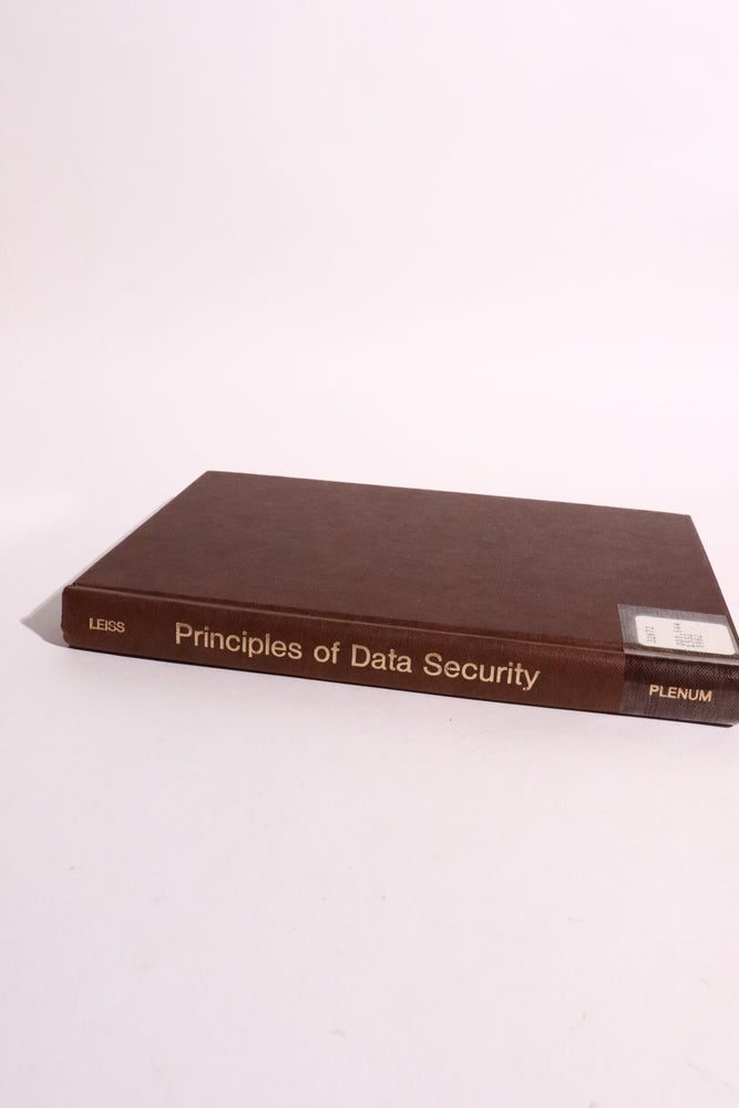 Principles of Data Security — Ernst L. Leiss, 1982 | Early Computer Security & Cryptography (ONLINE ORDER ONLY)
