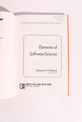 Elements of Software Science — Maurice H. Halstead, 1977 | Foundational Software Metrics & Programming Theory (ONLINE ORDER ONLY)