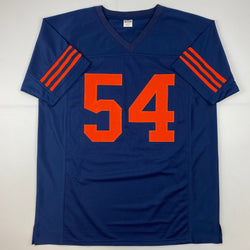 Facsimile Autographed Brian Urlacher Chicago Retro Blue Reprint Laser Auto Football Jersey Size Men's XL (ONLINE ORDER ONLY)