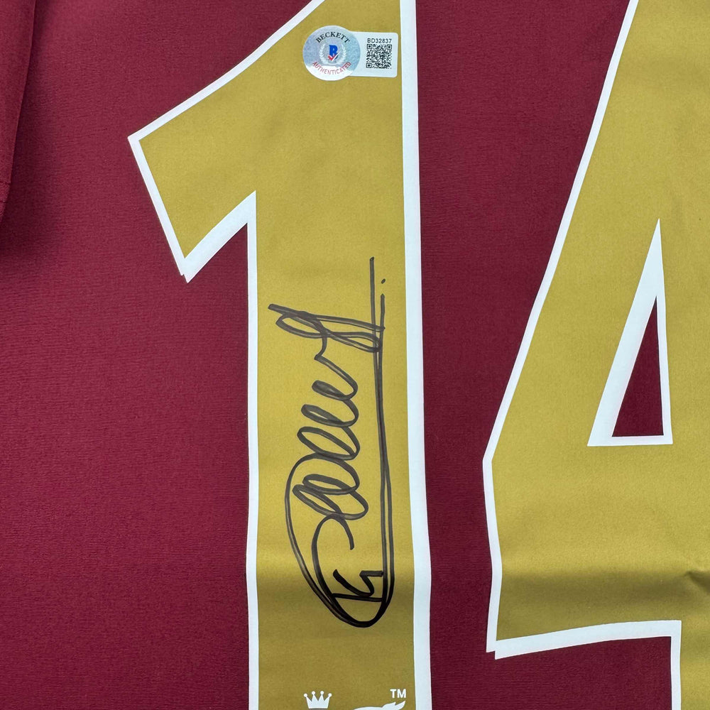 Autographed/Signed Thierry Henry Arsenal Red Soccer Jersey Beckett BAS COA (ONLINE ORDER ONLY)