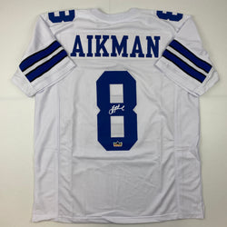 Facsimile Autographed Troy Aikman Dallas White Reprint Laser Auto Football Jersey Size Men's XL (ONLINE ORDER ONLY)