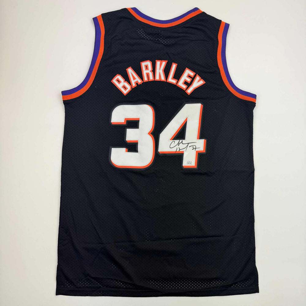 Autographed/Signed Charles Barkley Phoenix Black Basketball Jersey JSA COA (ONLINE ORDER ONLY)