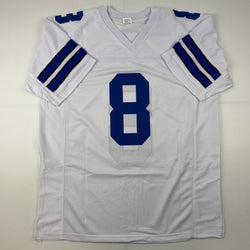 Facsimile Autographed Troy Aikman Dallas White Reprint Laser Auto Football Jersey Size Men's XL (ONLINE ORDER ONLY)
